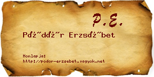 Pödör Erzsébet névjegykártya